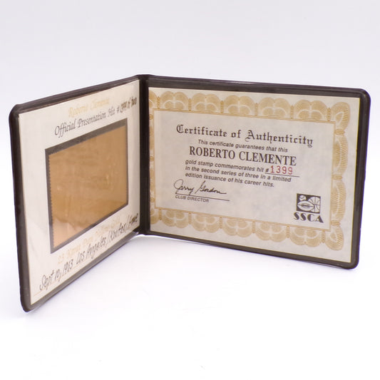 1992 Roberto Clemente HOF Legends 23kt Gold Stamp w/COA '- HOF Koufax Hit