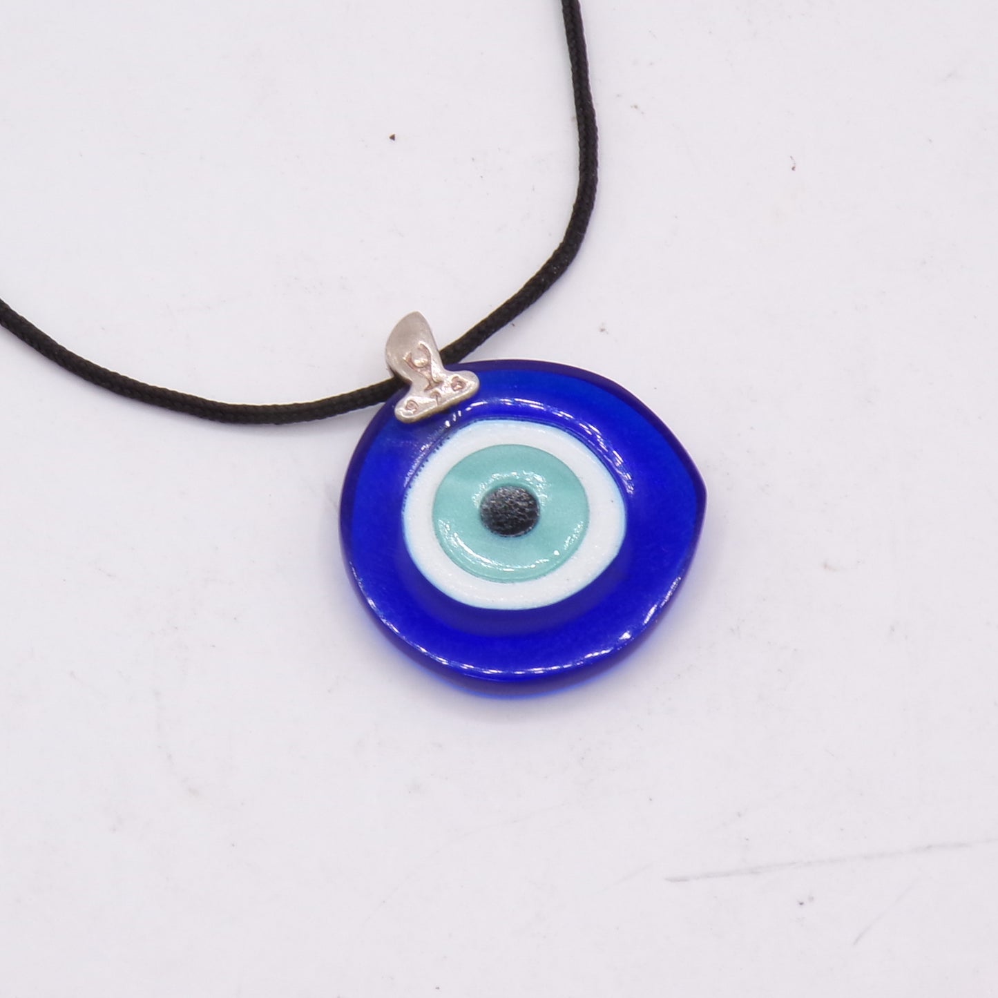 Adjustable Evil Eye Blue Gem Necklace w/Sterling Silver 925 Setting