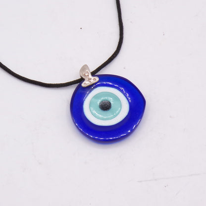 Adjustable Evil Eye Blue Gem Necklace w/Sterling Silver 925 Setting