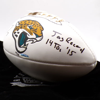 White 2015 UD Allen Robinson Jaguars Record 14TDs Autographed Football #/75