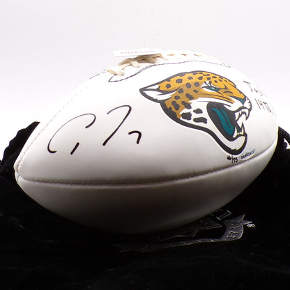 White 2015 UD Allen Robinson Jaguars Record 14TDs Autographed Football #/75