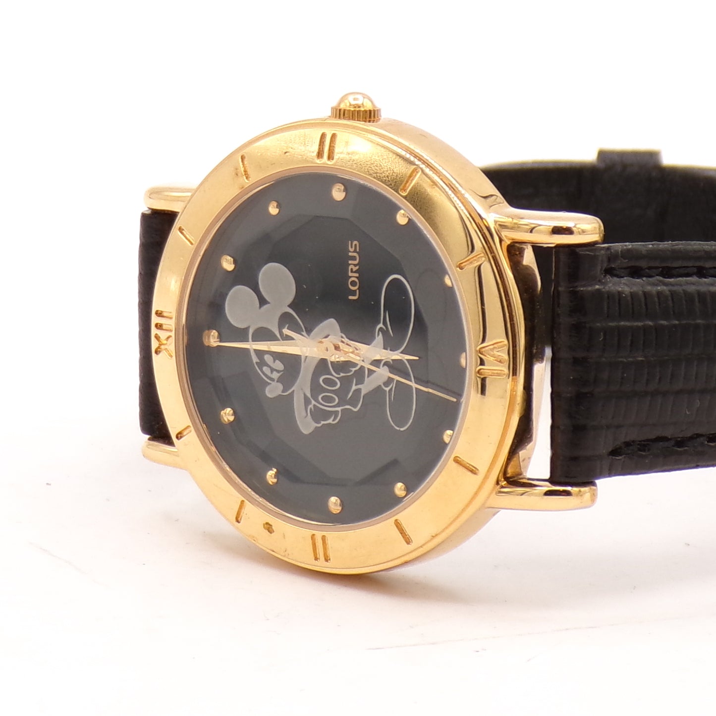 Vintage Lorus Water Resistant Mickey Mouse Goldtone Japan Movt Watch - NWT