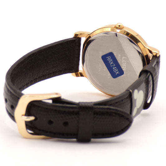 Vintage Lorus Water Resistant Mickey Mouse Goldtone Japan Movt Watch - NWT