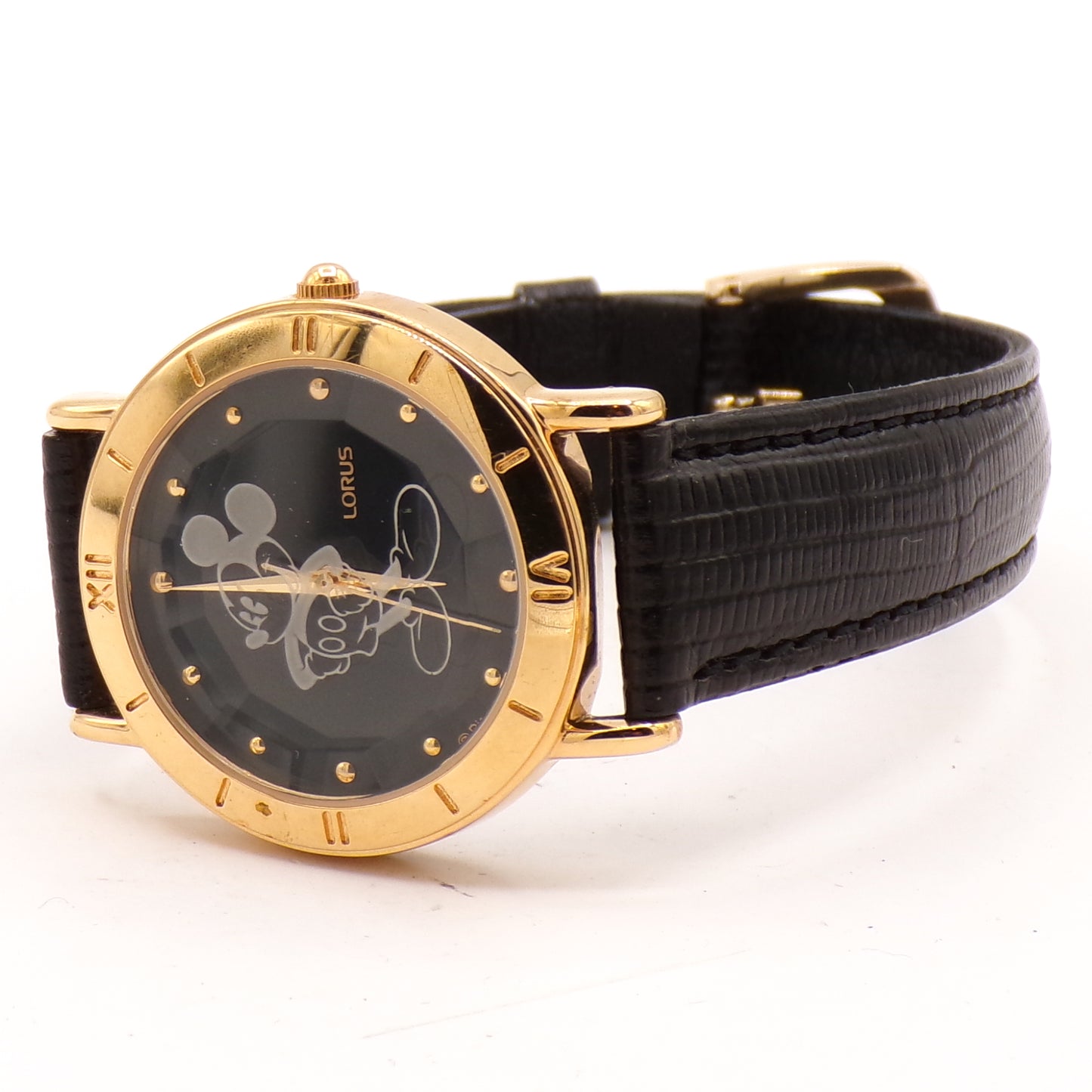 Vintage Lorus Water Resistant Mickey Mouse Goldtone Japan Movt Watch - NWT
