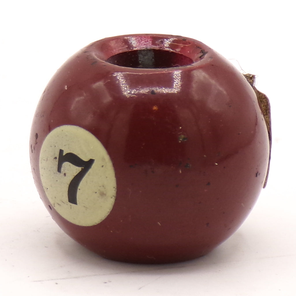 Vintage Metal Maroon #7 Billiard Ball Snuffer