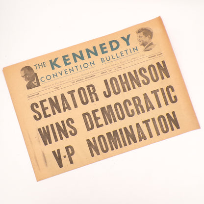1960 Kennedy Convention Bulletin Periodical Volume One #7 VP Nomination Johnson