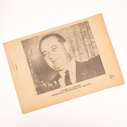 1960 Kennedy Convention Bulletin Periodical Volume One #7 VP Nomination Johnson