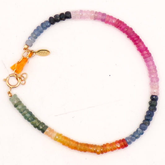 7" Beaded Sterling Silver 925 Sashi Designer Bracelet