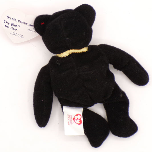 Ty Beanie Baby "The End" Black Bear w/Firework Stitching 1999 - Retired