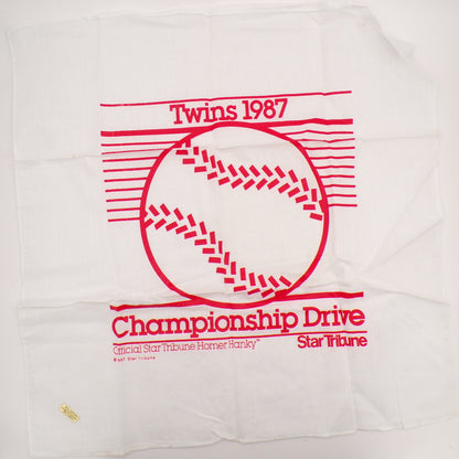 New 1987 Minnesota Twins Homer Hanky Official Star Tribune Championship Drive