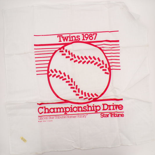 New 1987 Minnesota Twins Homer Hanky Official Star Tribune Championship Drive