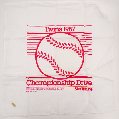New 1987 Minnesota Twins Homer Hanky Official Star Tribune Championship Drive