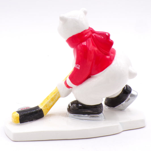 1995 Coca-Cola Enesco Hockey Playing Polar Bear w/Coke Puck Ceramic Figurine