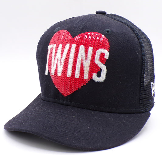 Women's Minnesota Twins Sequined Heart Twins New Era Snapback Mesh Hat