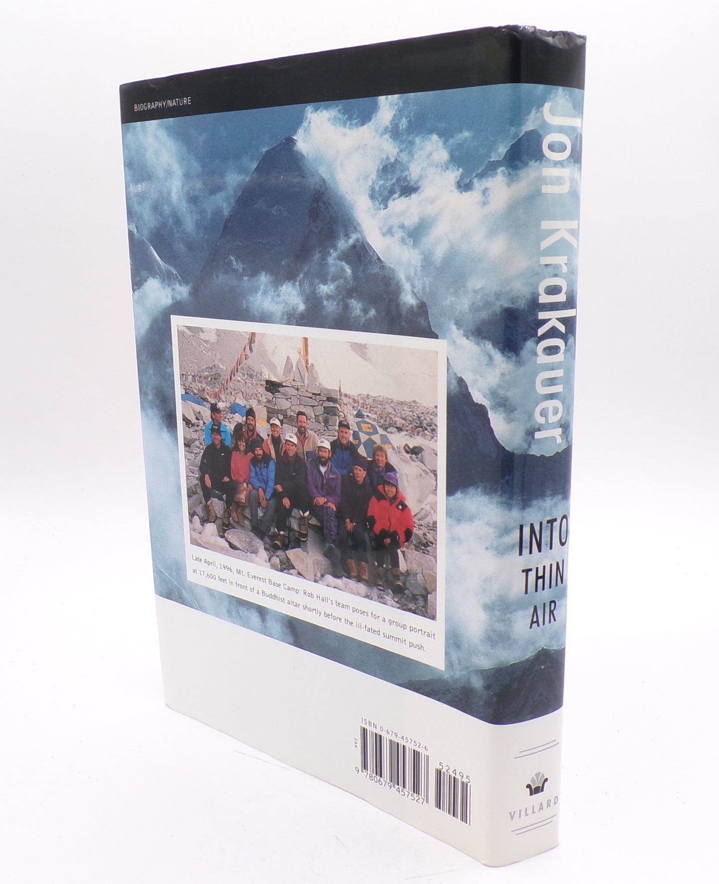 Into Thin Air by Jon Krakauer 1997 Hardcover 1st Edition/1st Print Mint