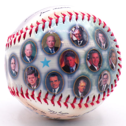 2008 U.S. Presidents Signatures + Portraits Collectible Baseball w/Cube