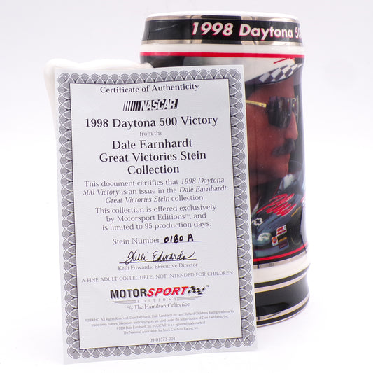 1998 Daytona 500 Victory Dale Earnhardt #3 Motorsports Stein - Numbered w/COA