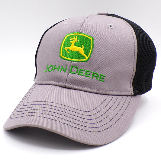 Gray/Black Official John Deere Brand Flexfit Baseball Hat New