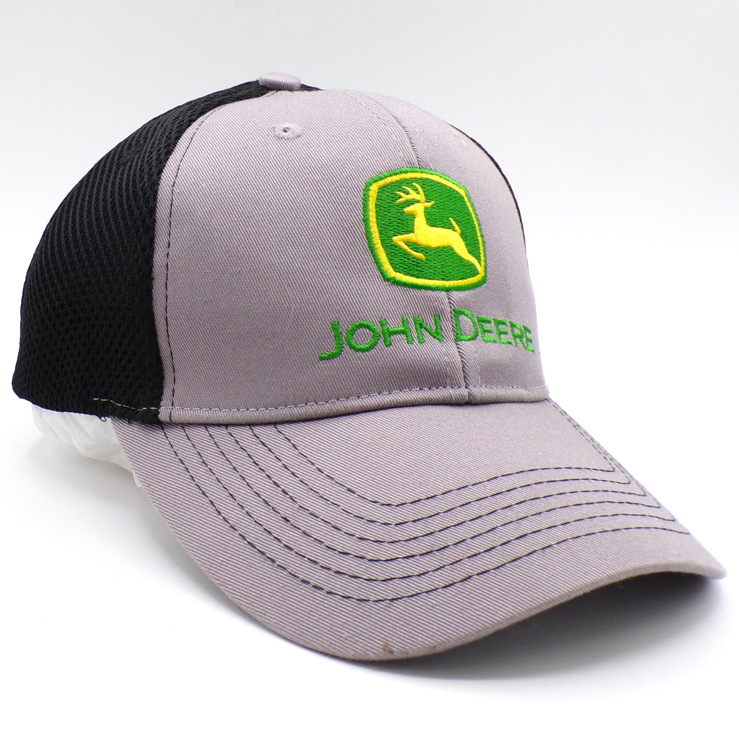 Gray/Black Official John Deere Brand Flexfit Baseball Hat New