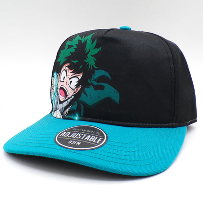 Black/Aqua My Hero Academia Crunchy Roll Adjustable Baseball Hat