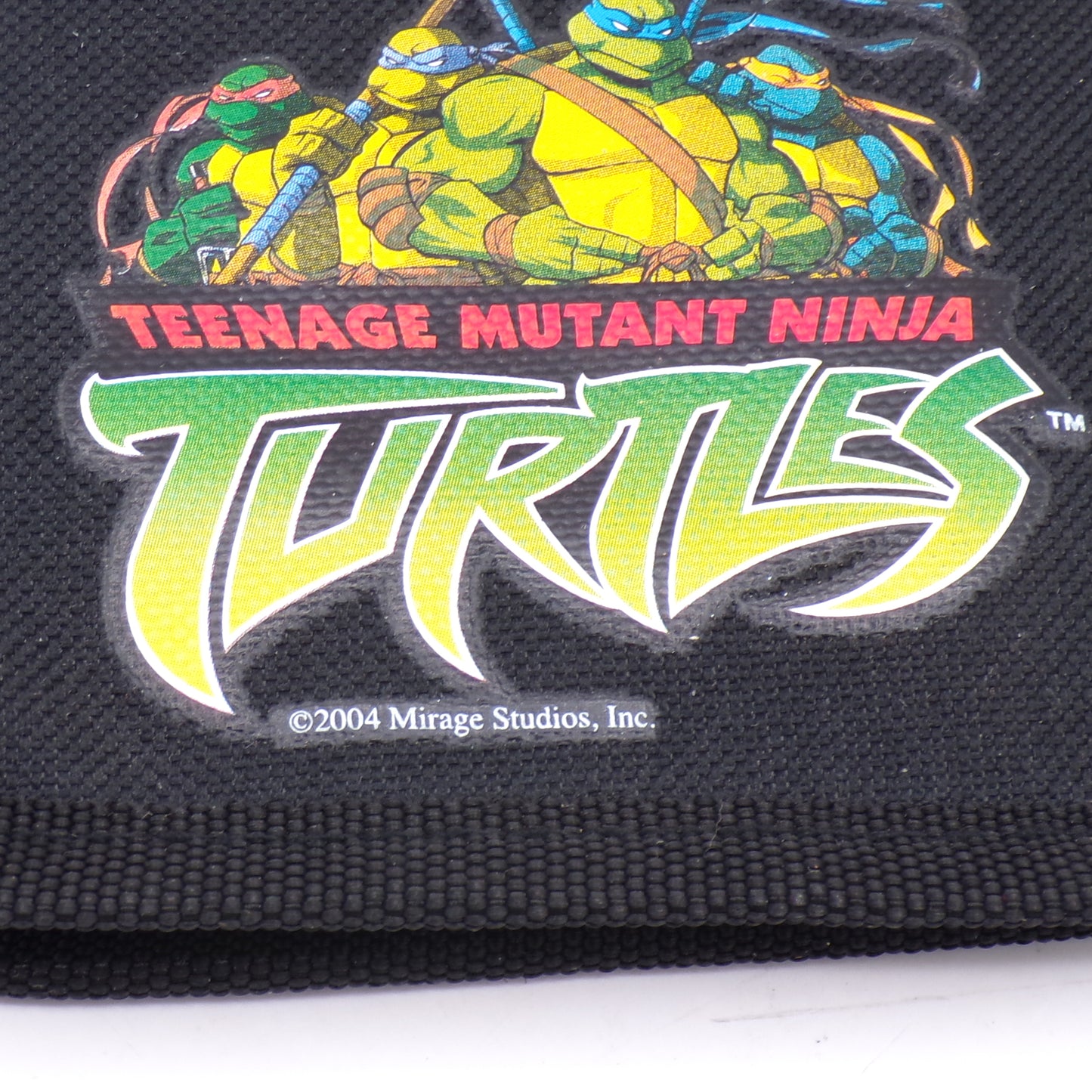 2004 Black Teenage Mutant Ninja Turtles TMNT Bi-Fold Velcro Wallet w/Chain