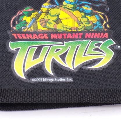 2004 Black Teenage Mutant Ninja Turtles TMNT Bi-Fold Velcro Wallet w/Chain