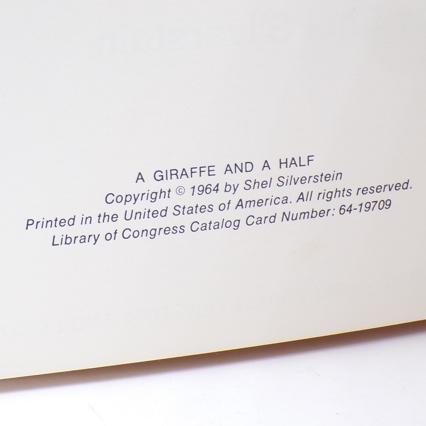 1964 Giraffe and a Half Shel Silverstein HC w/Dust Jacket 1st Edition/Print