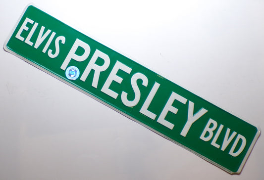 Authentic 1994 Elvis Presley Blvd 24" x 5" Metal Street Sign Graceland Memphis