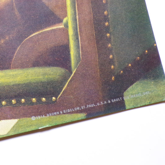 Original 1914 Brown & Bigelow 'A Bold Bluff' C.M. Coolidge Poker Art Print VG