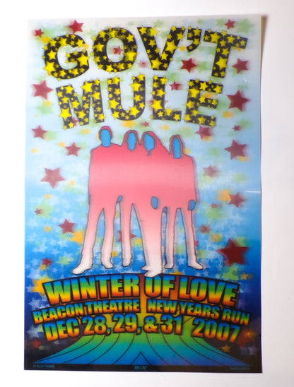 2007 3D Gov't Mule Winter Love New Years Eve Beacon Theatre 12" x 19" Poster