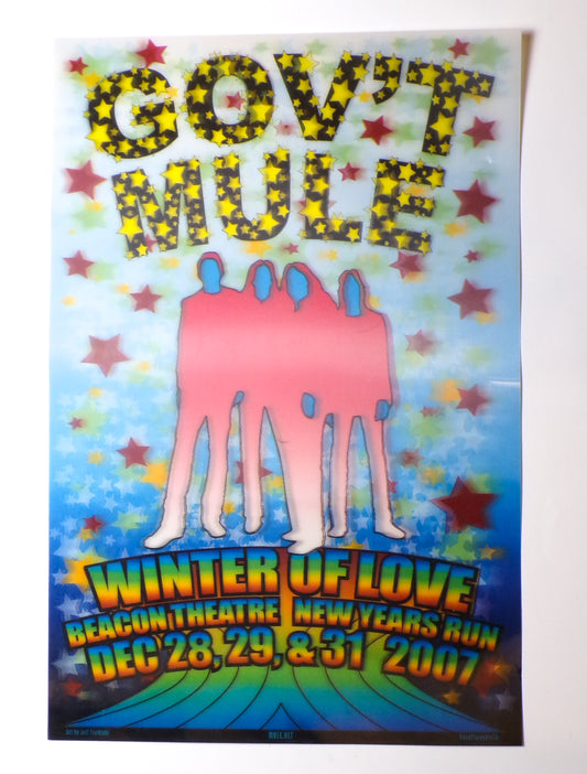 2007 3D Gov't Mule Winter Love New Years Eve Beacon Theatre 12" x 19" Poster