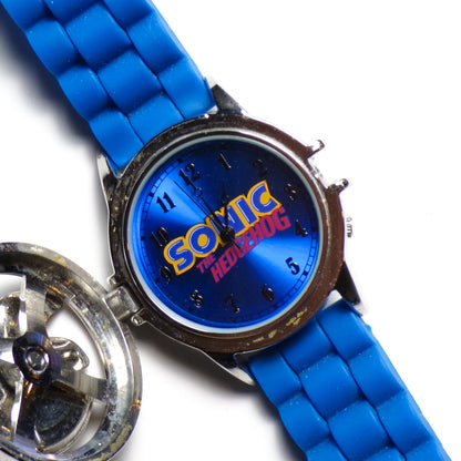 Accutime Sonic The Hedgehog Spinner Flip Up Analog Rubber Band Wrist Watch