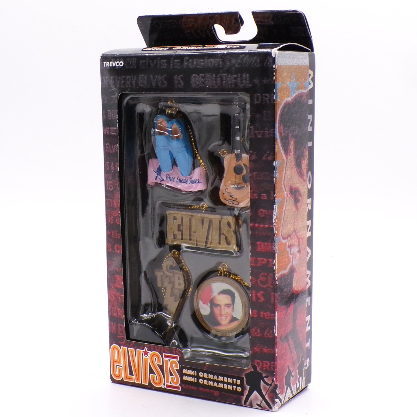 2005 Elvis IS Mini Holiday Ornaments Guitar Blue Suede Shoes Set of 5 NIB