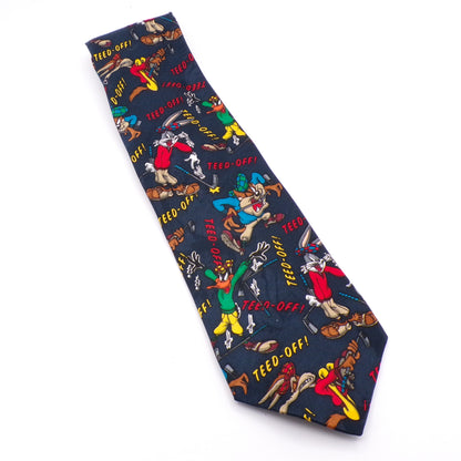 Vintage 1994 Looney Tunes Mania 'Teed-Off!' Taz Bugs Collectible Golf Necktie