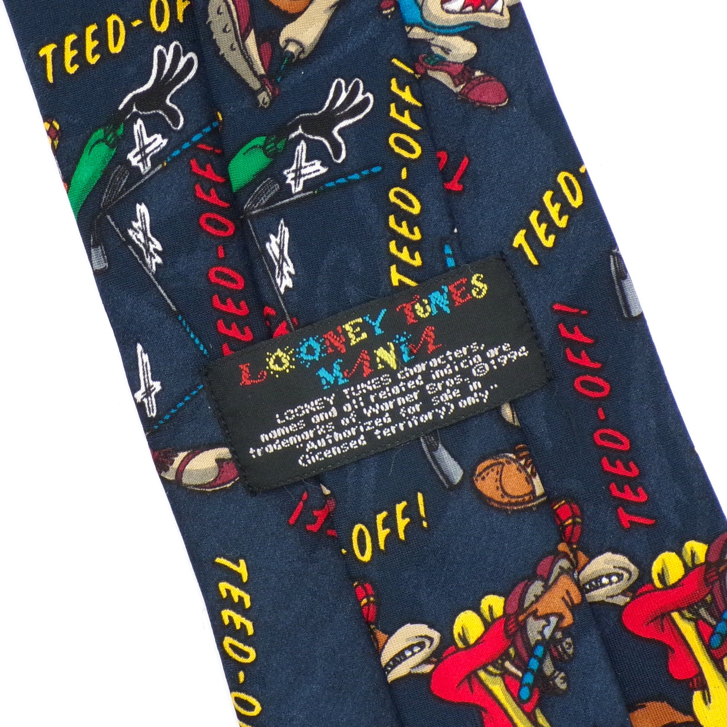 Vintage 1994 Looney Tunes Mania 'Teed-Off!' Taz Bugs Collectible Golf Necktie