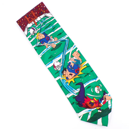 Vintage 1993 Hanna Barbera Fred + Barney Flinstones Yabba Dabba Doo Football Necktie