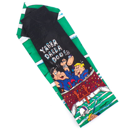 Vintage 1993 Hanna Barbera Fred + Barney Flinstones Yabba Dabba Doo Football Necktie