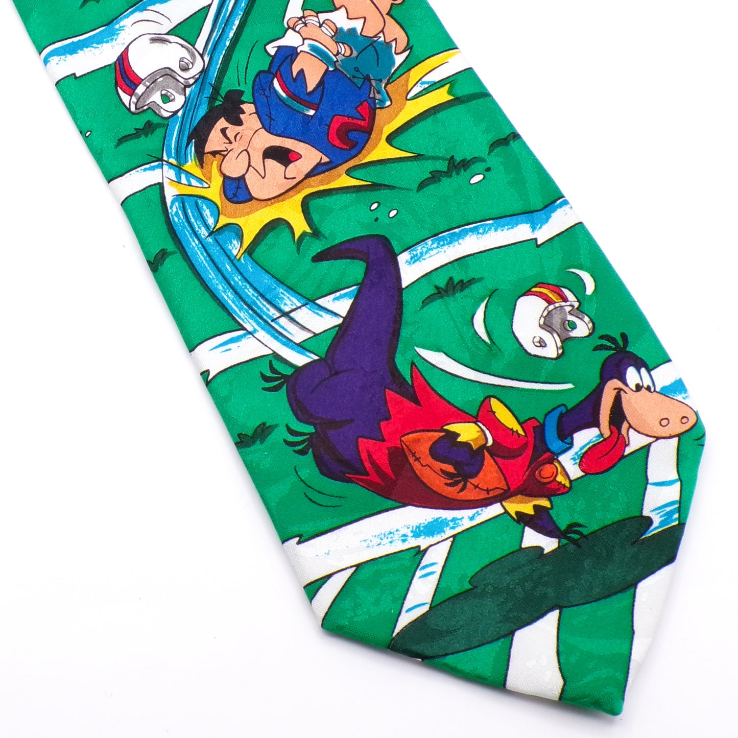 Vintage 1993 Hanna Barbera Fred + Barney Flinstones Yabba Dabba Doo Football Necktie