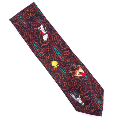 1994 Looney Tunes Mania Paisley Taz Bugs Tweety Marvin Collectible Necktie
