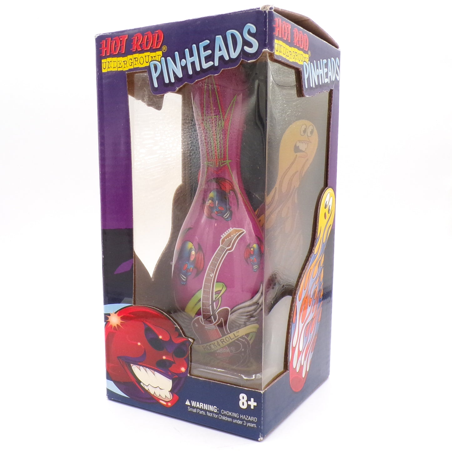 2005 Hot Rod Underground Pin-Heads Custom Painted Rock + Roll Bowling Pin NIB