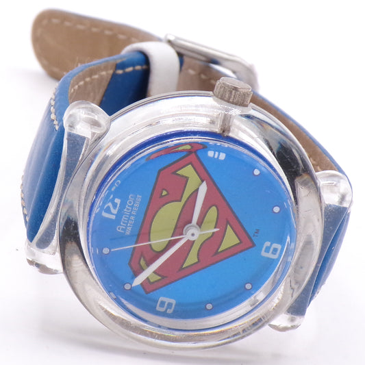 Women's Clear Acrylic Superman DC Armitron Water Resistant Analog Watch