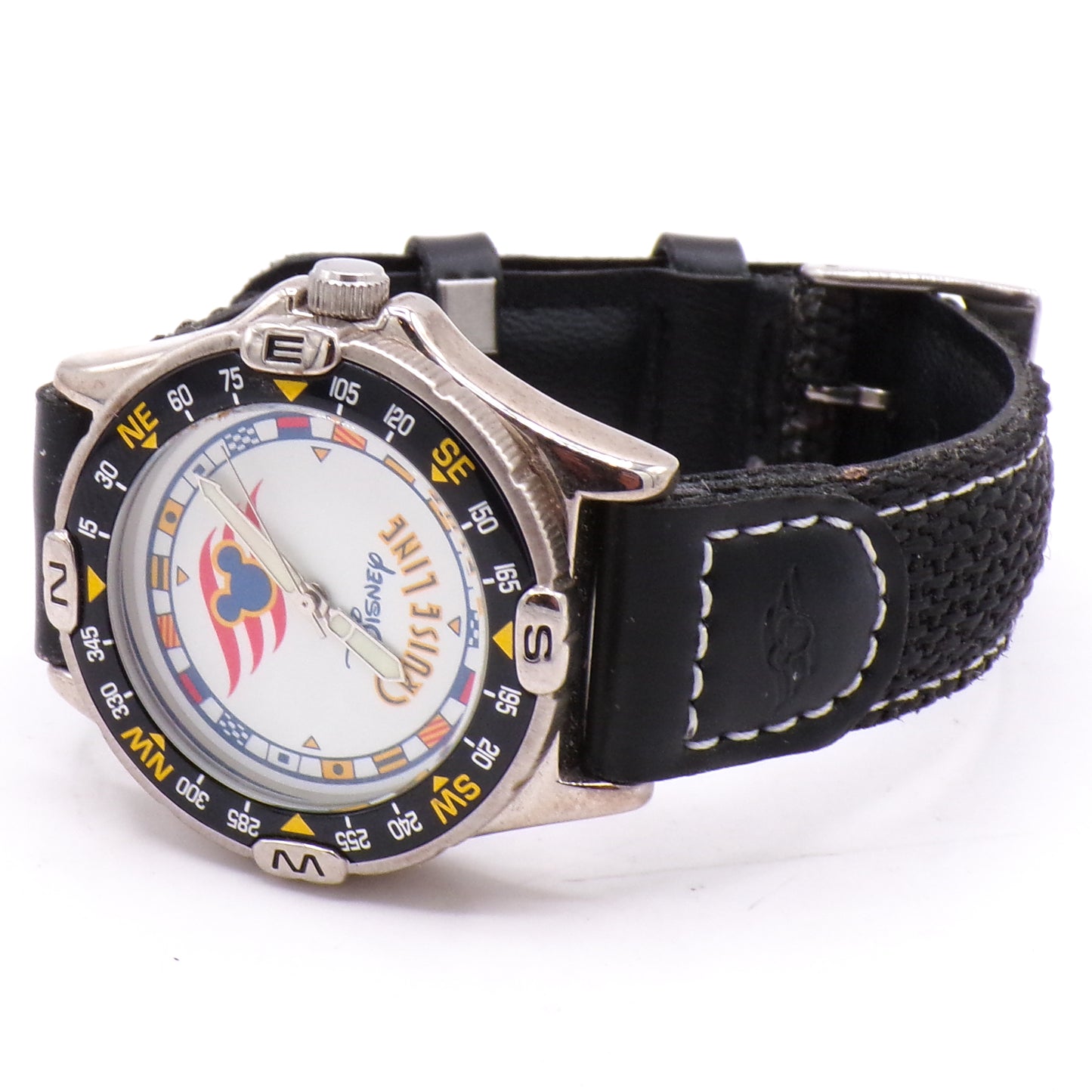 RARE Silver Disney Cruise Line 38mm Water Resistant Watch w/Woven Band New