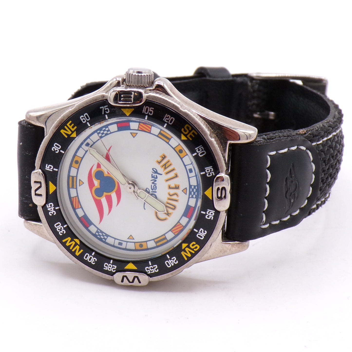 RARE Silver Disney Cruise Line 38mm Water Resistant Watch w/Woven Band New