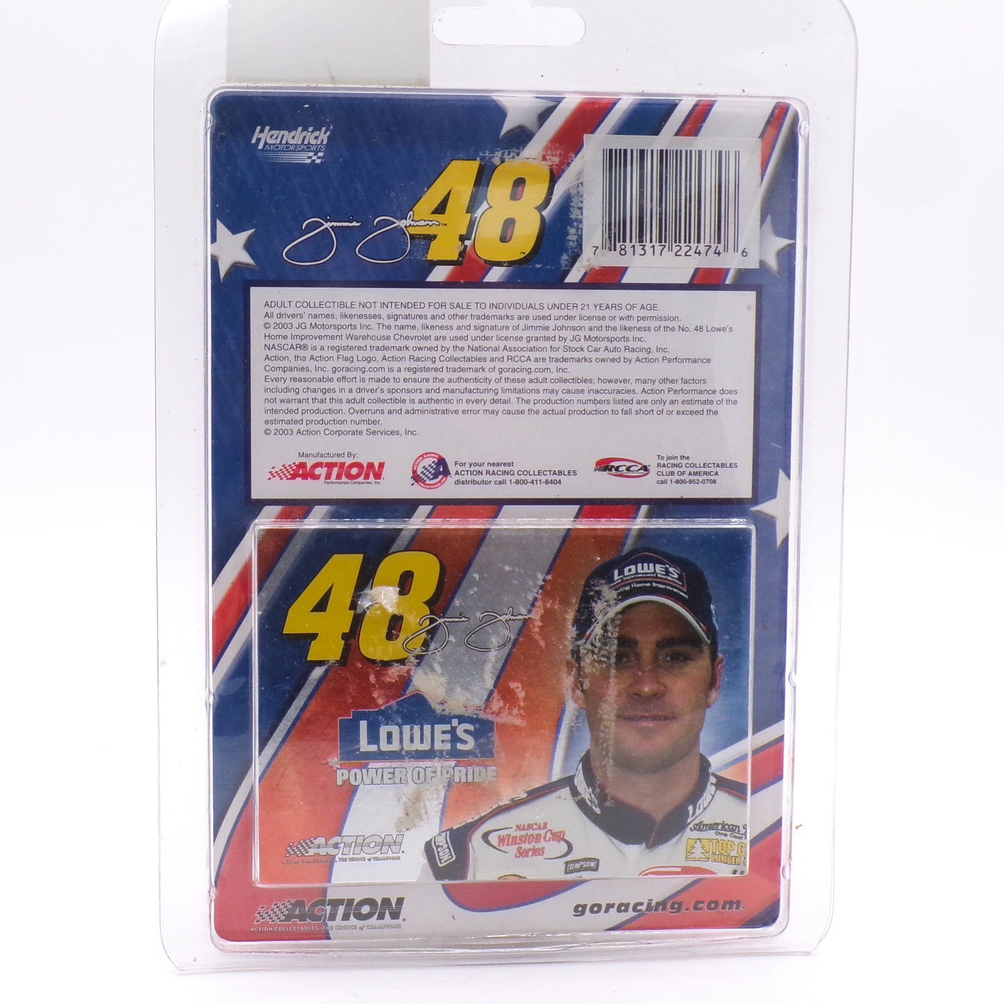 Numbered 2003 Jimmy Johnson #48 Lowe's Sponge Bob 1:64 Scale Stock Car NIB
