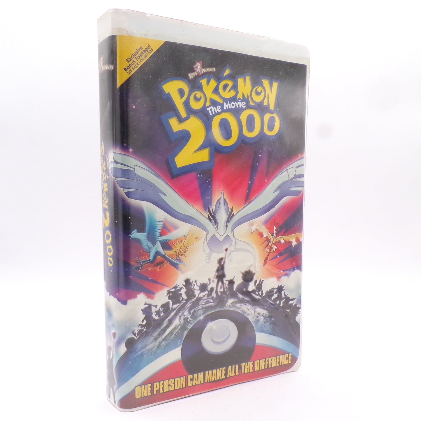 Pokemon The Movie: 2000 VHS Cassette Tape in Clamshell w/Bonus Footage