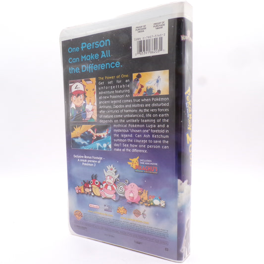 Pokemon The Movie: 2000 VHS Cassette Tape in Clamshell w/Bonus Footage