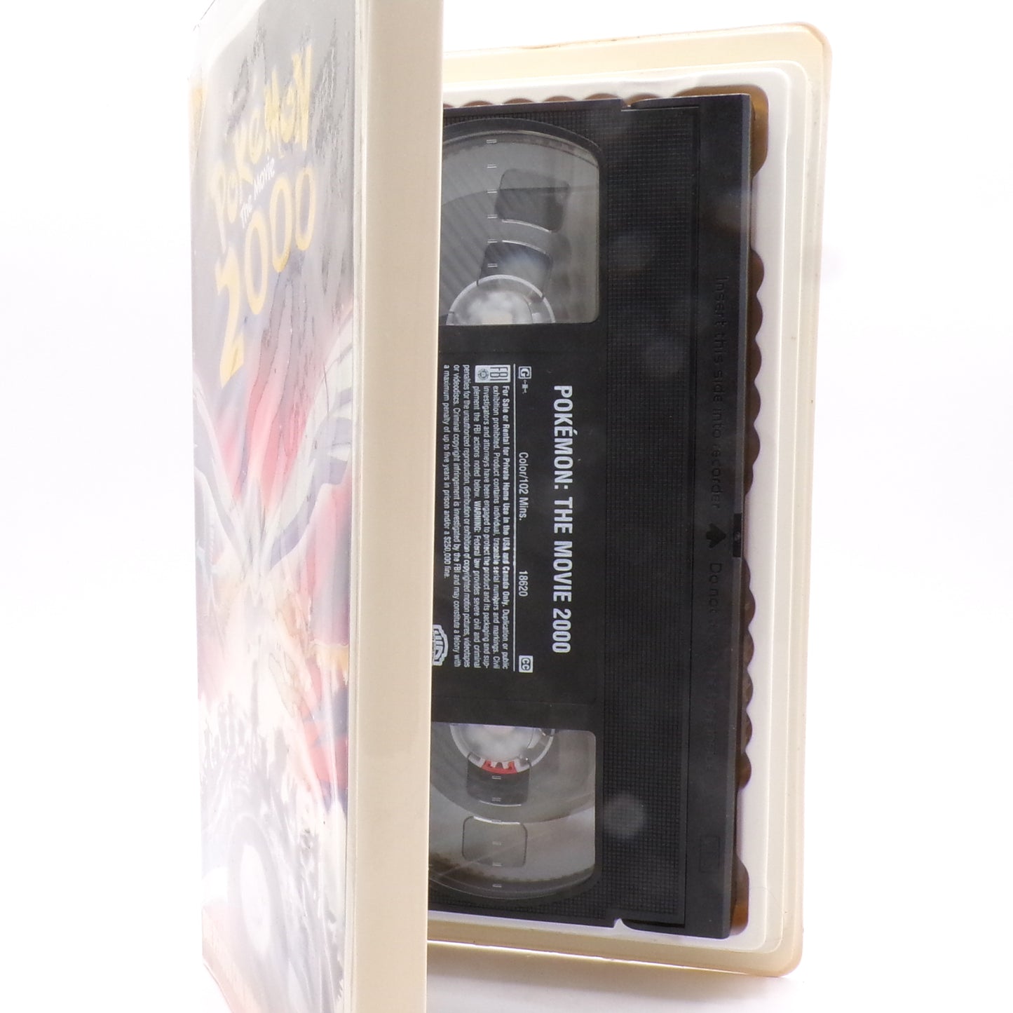 Pokemon The Movie: 2000 VHS Cassette Tape in Clamshell w/Bonus Footage