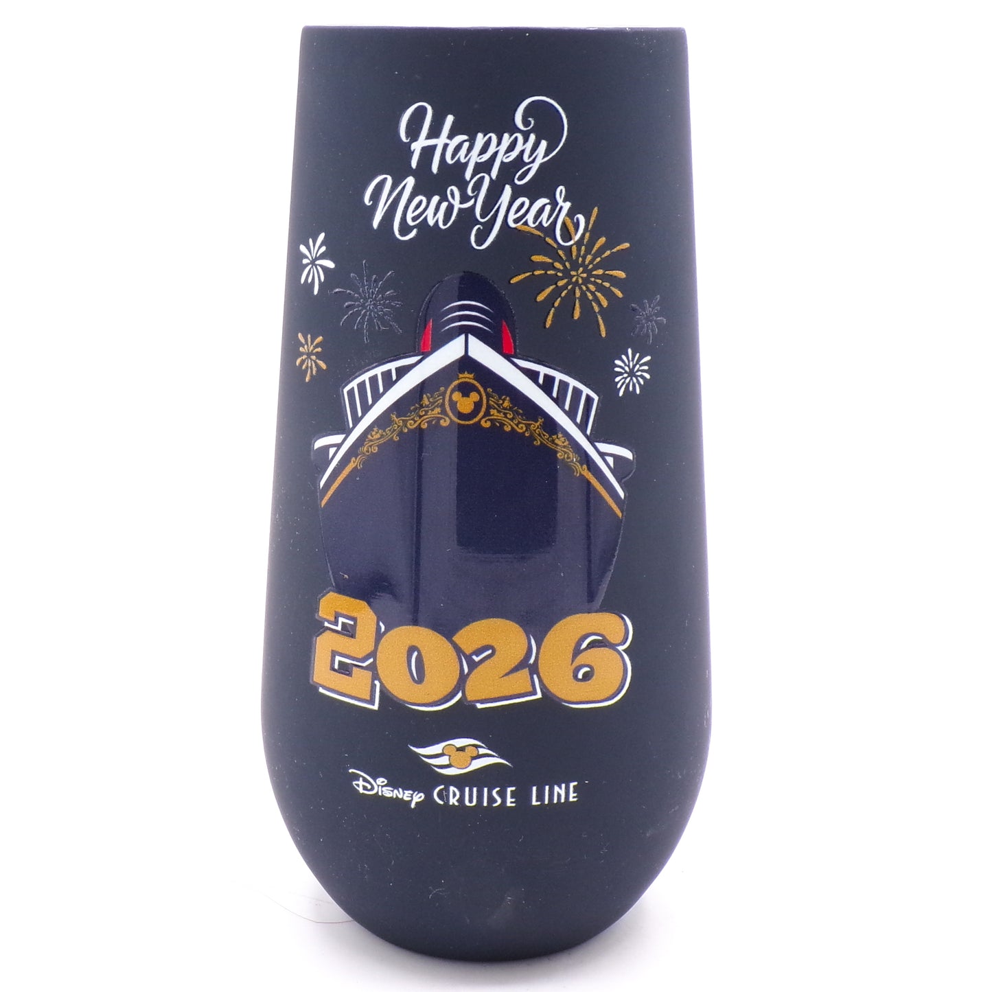 Exclusive 2026 DCL Disney Cruise Line Happy New Year Steel Champagne Tumbler Glass