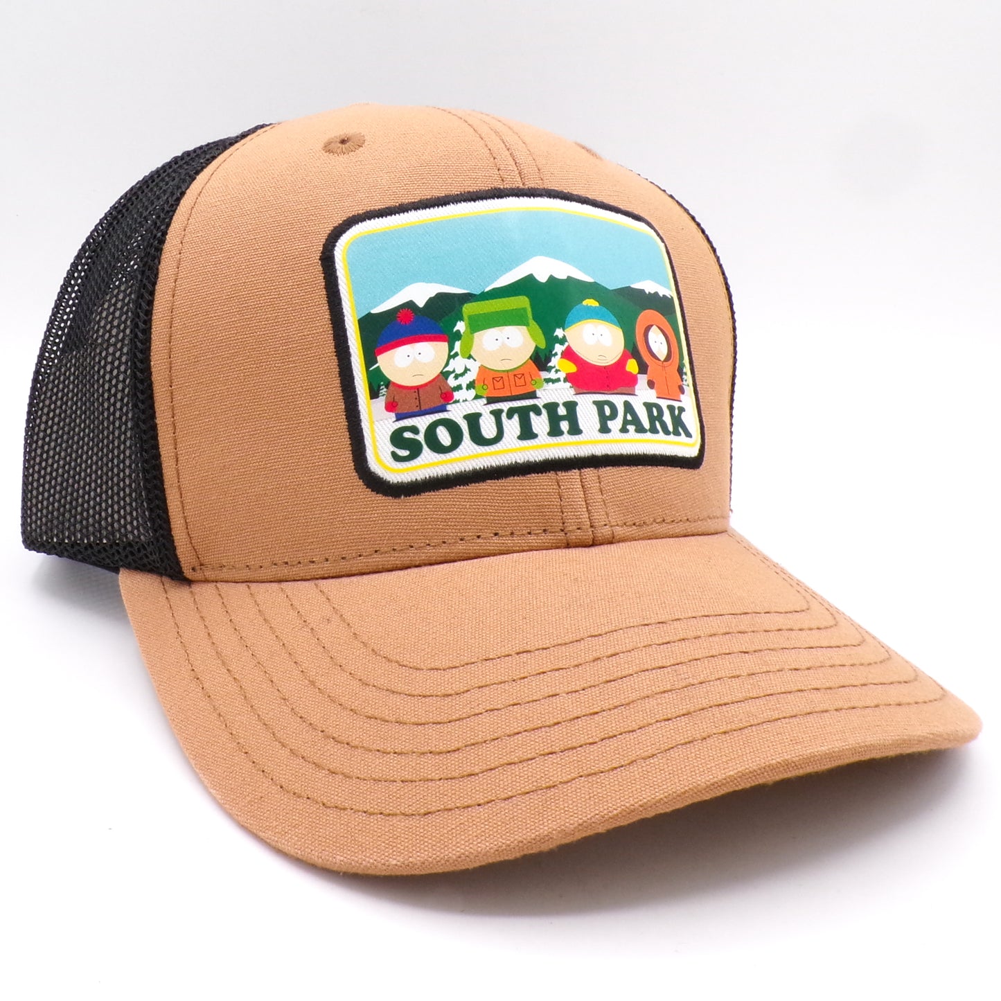 Black/Khaki South Park Character Patch Mesh Snapback Trucker's Hat NWT