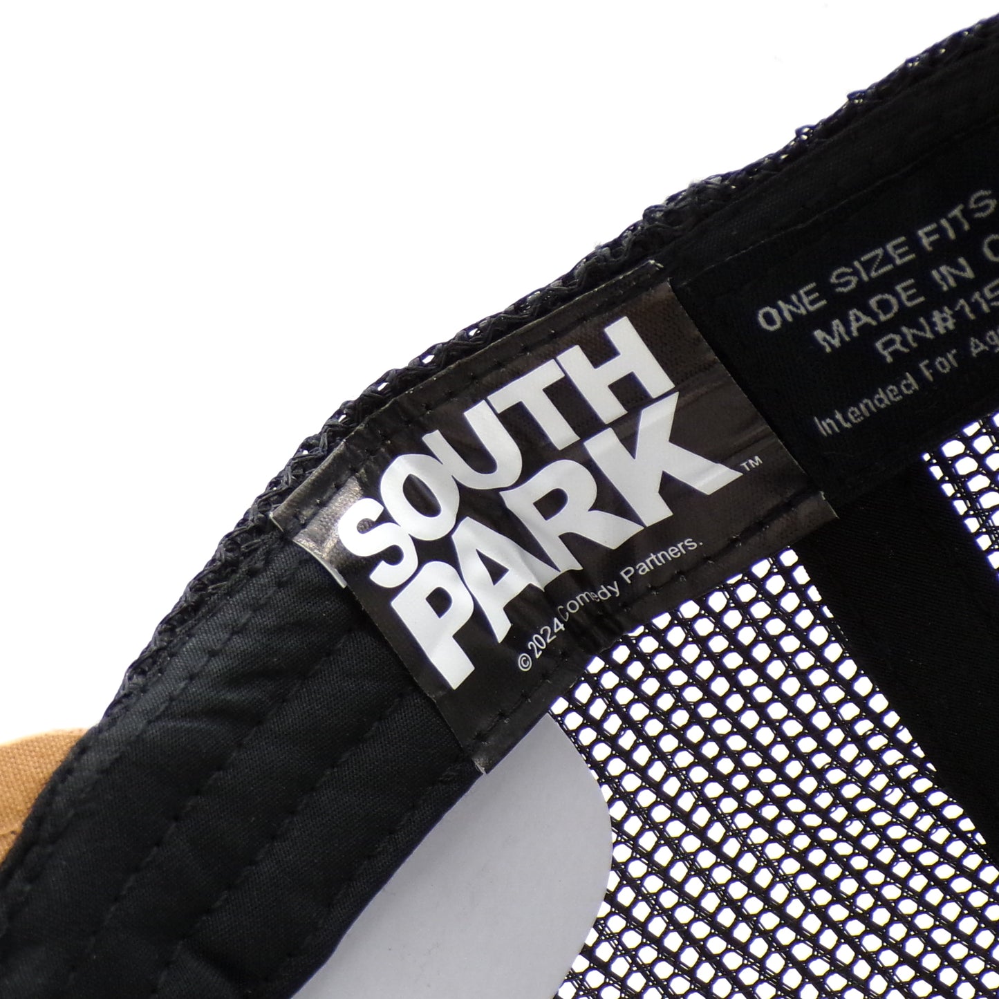 Black/Khaki South Park Character Patch Mesh Snapback Trucker's Hat NWT